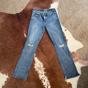 American Eagle Outfitters Blue Straight Leg Jeans super stretch 14 XLONG